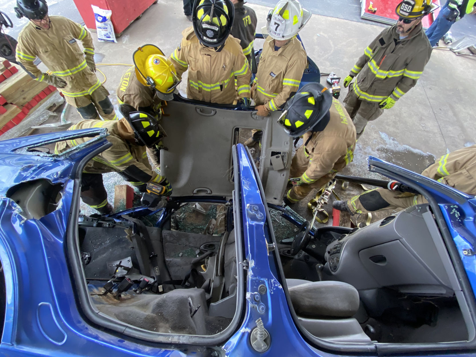Firefighter extrication training